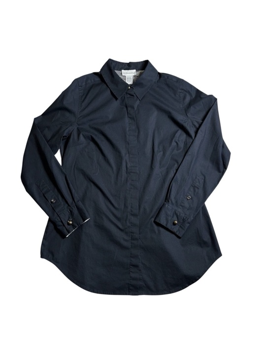Soft Surroundings Tops - Soft Surroundings Black Button Up Cotton Spandex Dress Shirt Womens XS Workwear
